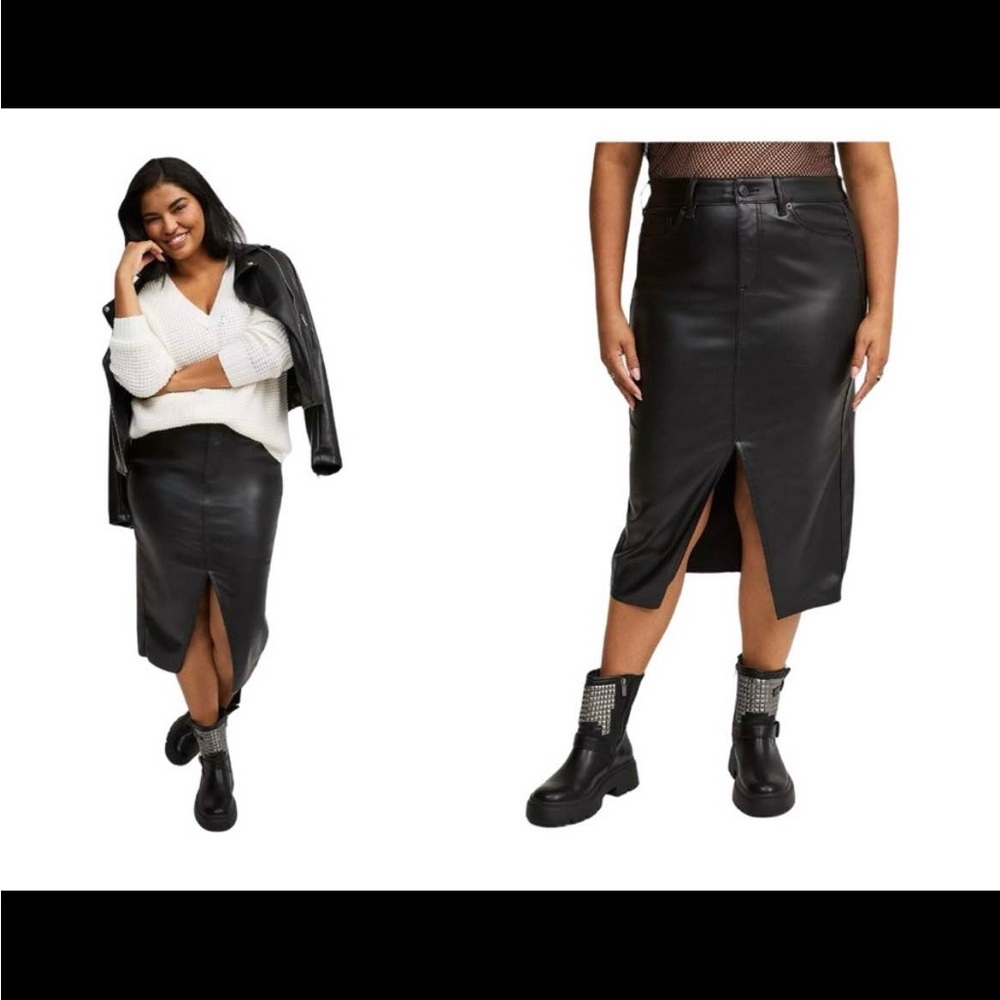 NWT Torrid Black Faux Leather Pencil Skirt